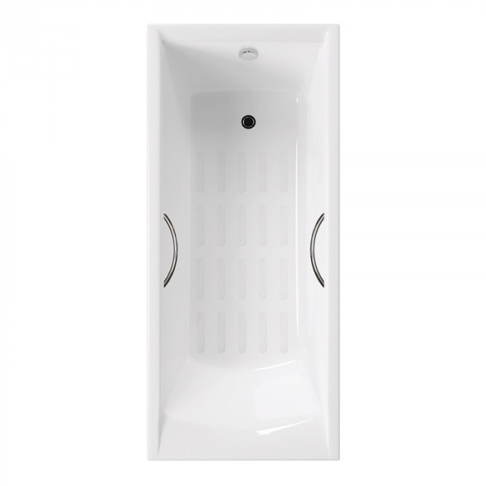 Чугунная ванна Delice Prestige 170х80 DLR230615R-AS с отверстиями под ручки, антискользящее покрытие. в 100Kran: Широкий выбор и доступные цены.